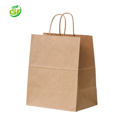 Recyclable Bulk Sale Grocery Packaging Craft Paper Bags Small/Large Brown Shopping Paper Bags Twist Handle Kraft Paper for Bakery Dessert Clothes